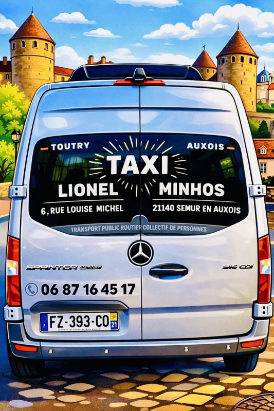 Réserver un taxi à Semur-en-Auxois en van 9 places sur réservation